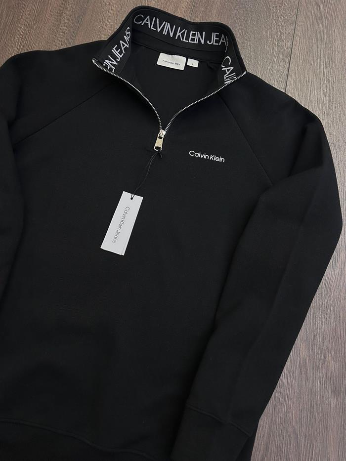 Yaka Yazılı Yarım Fermuarlı Sweatshirt