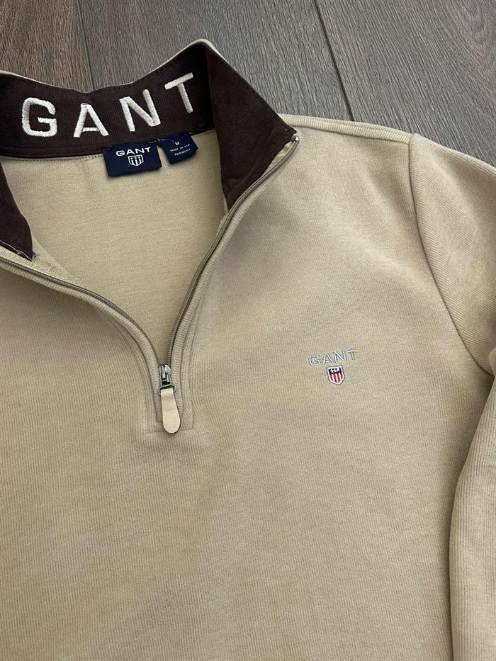 Yaka Yazılı Yarım Fermuar Sweatshirt