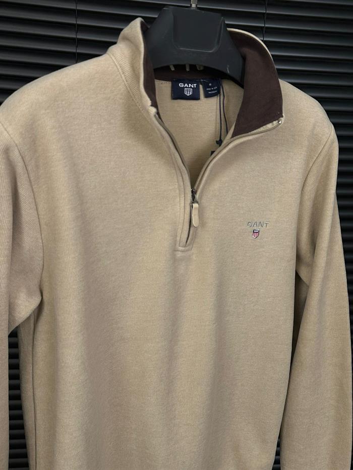 Yaka Yazılı Yarım Fermuar Sweatshirt