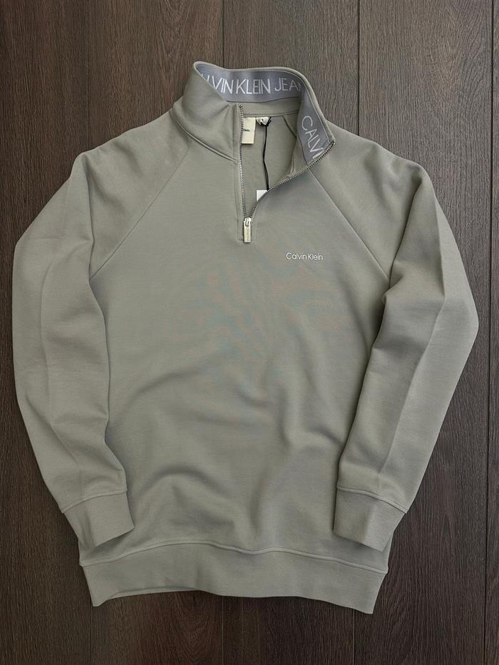 Yaka Yazılı Yarım Fermuarlı Sweatshirt