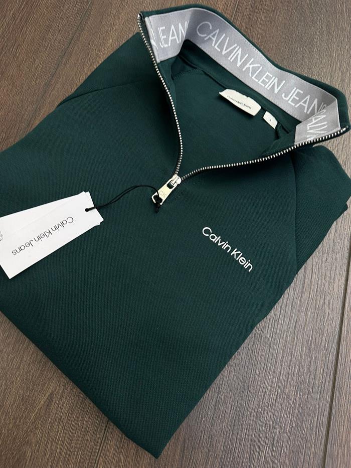 Yaka Yazılı Yarım Fermuarlı Sweatshirt