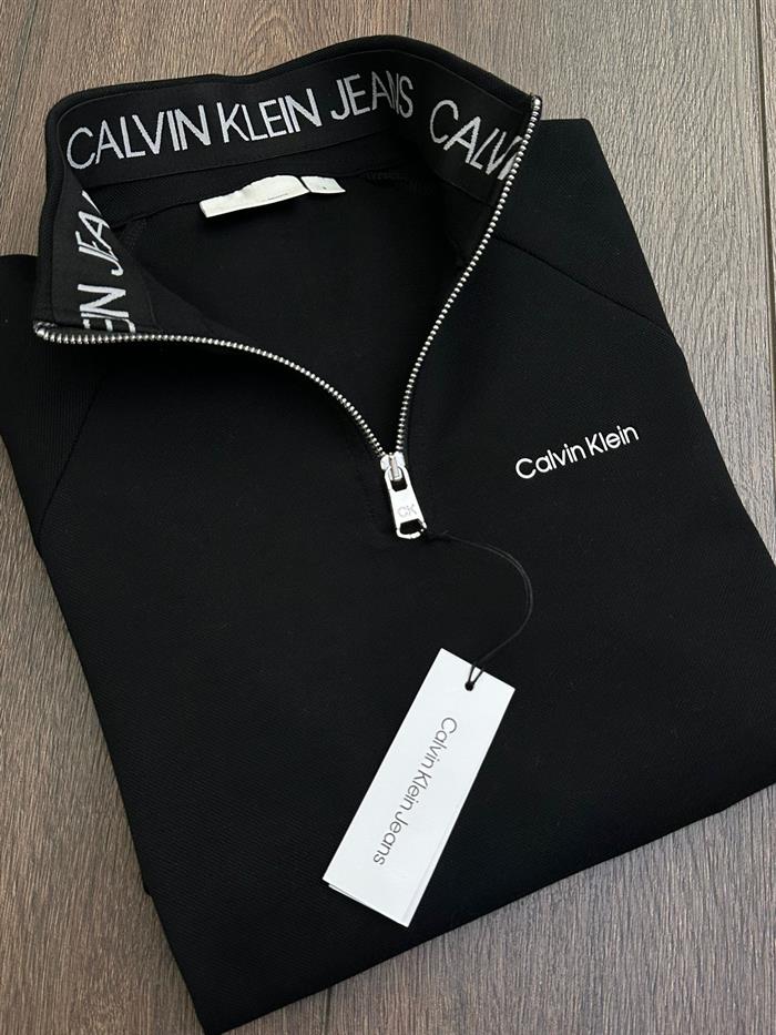 Yaka Yazılı Yarım Fermuarlı Sweatshirt