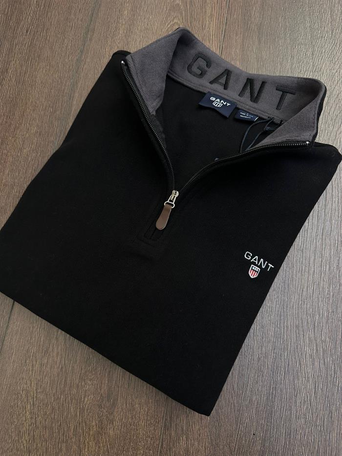 Yaka Yazılı Yarım Fermuar Sweatshirt