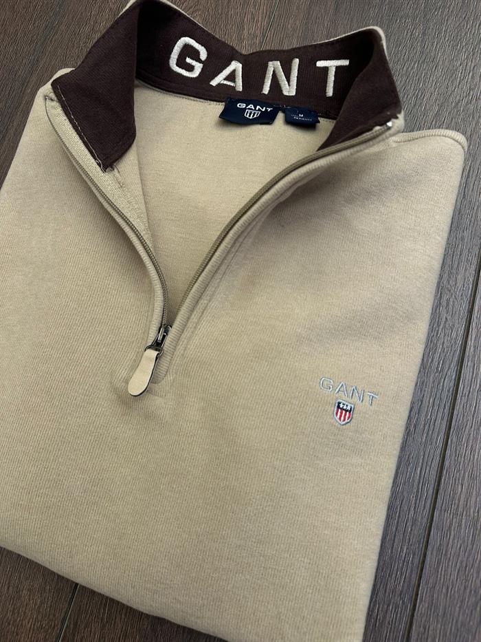 Yaka Yazılı Yarım Fermuar Sweatshirt