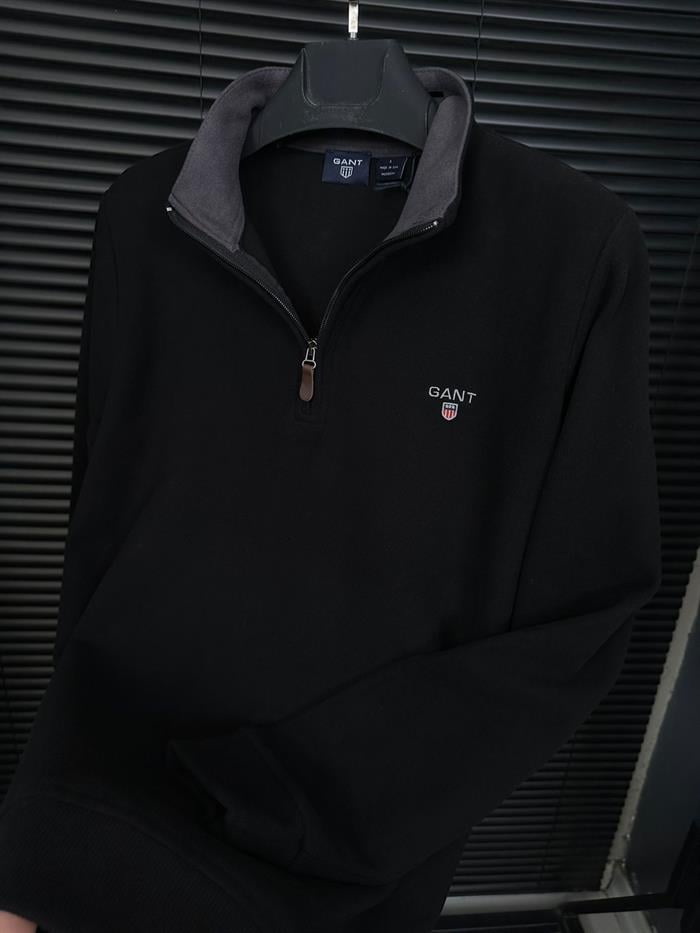 Yaka Yazılı Yarım Fermuar Sweatshirt