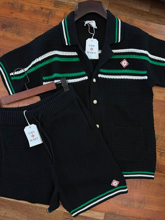 Polo Knit Shorts Suits