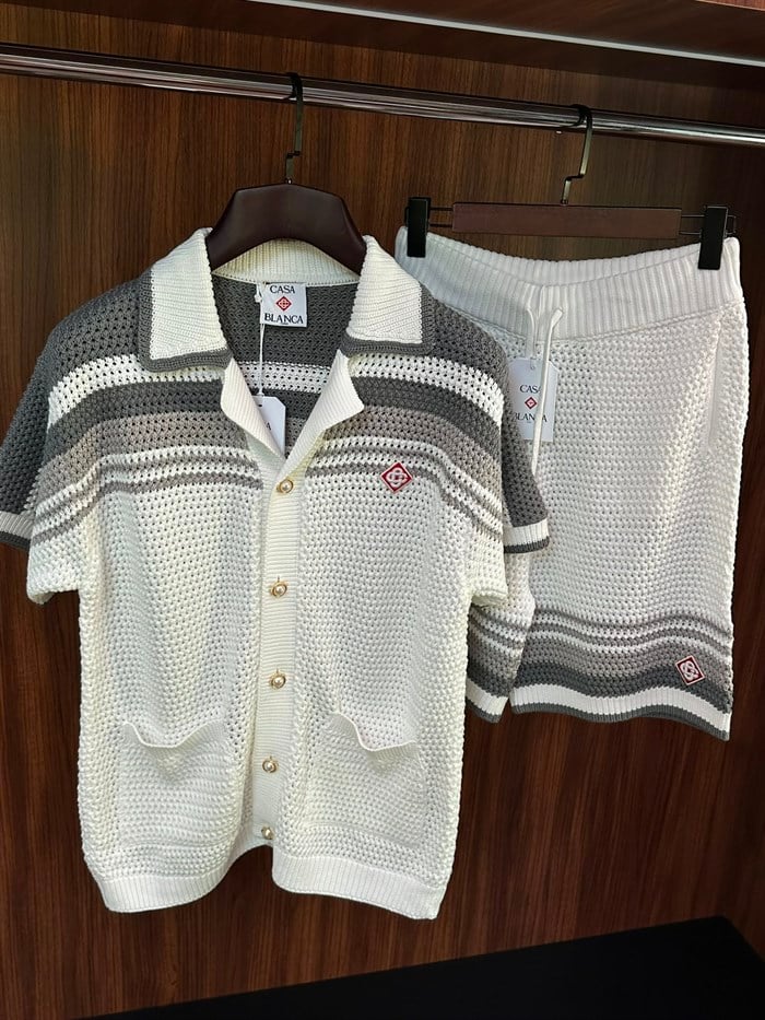 Polo Knit Shorts Suits