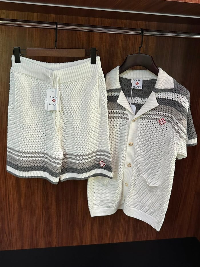 Polo Knit Shorts Suits