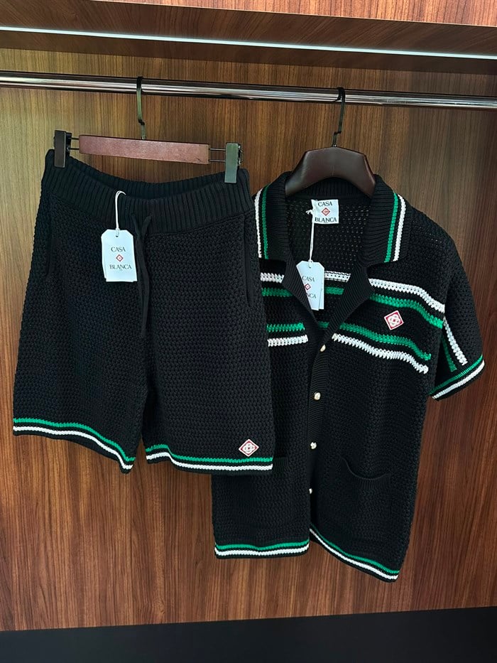 Polo Knit Shorts Suits