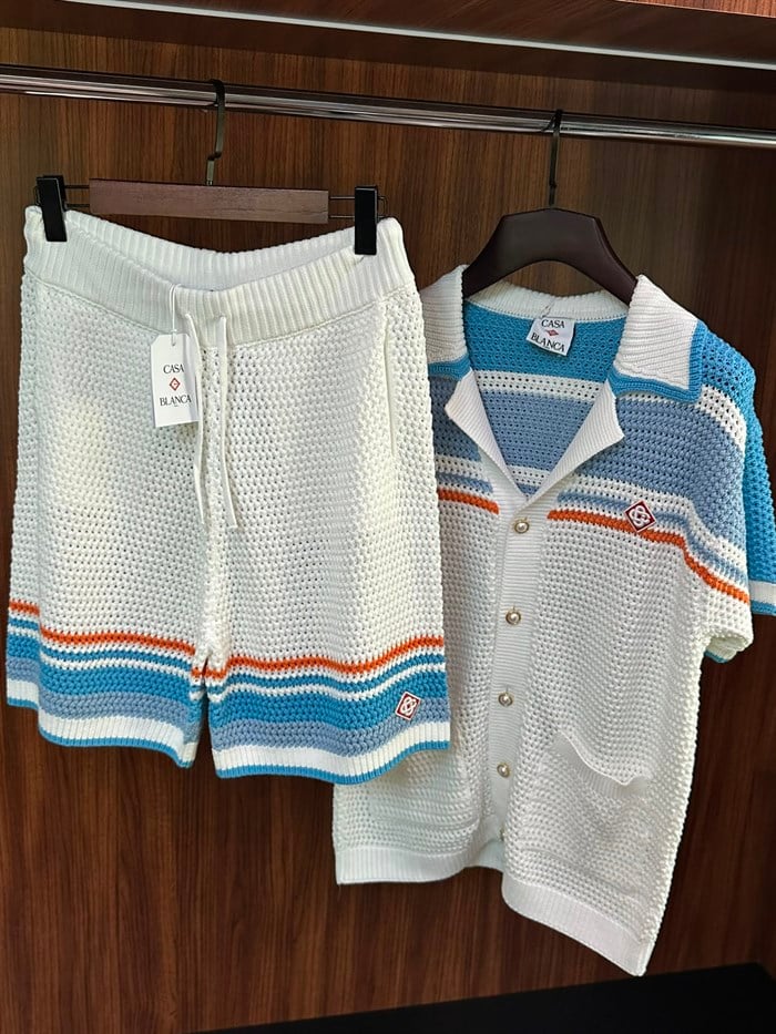 Polo Knit Shorts Suits