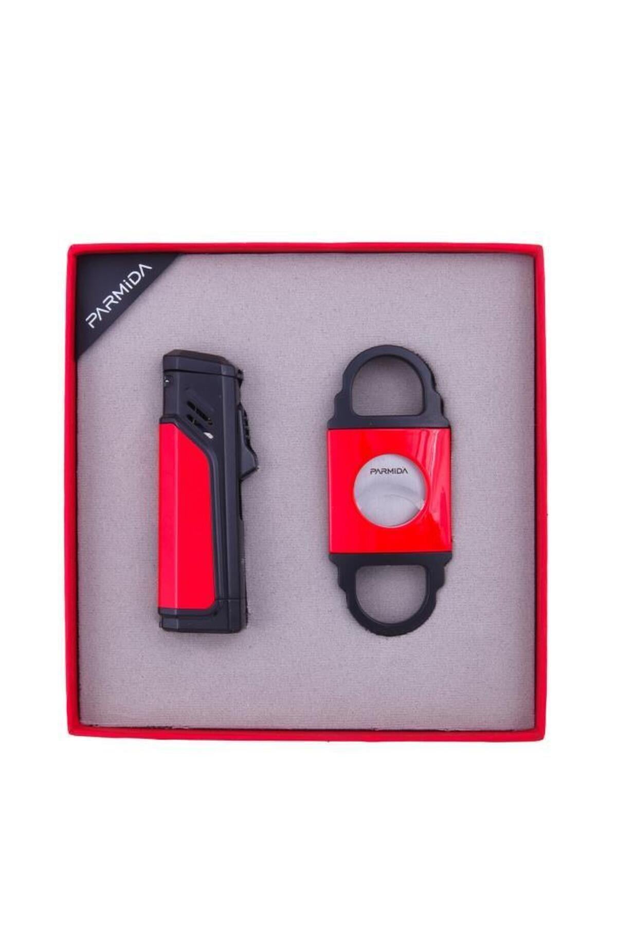 3 Torch Çakmak Kesici İkili Kırmızı-Siyah Puro Seti PST0107
