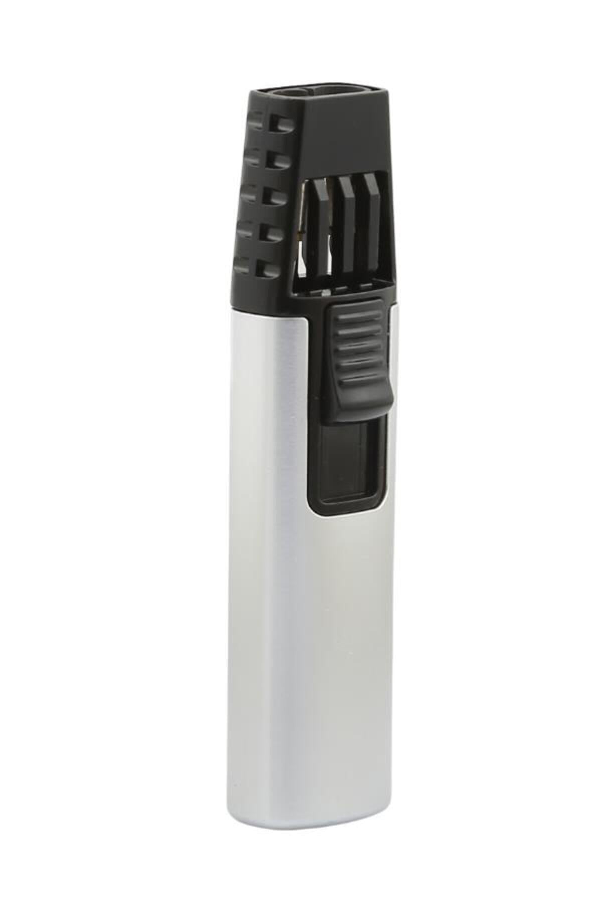 Çift Torch Pürmüz Gümüş-Siyah Puro Çakmağı PCM0670 