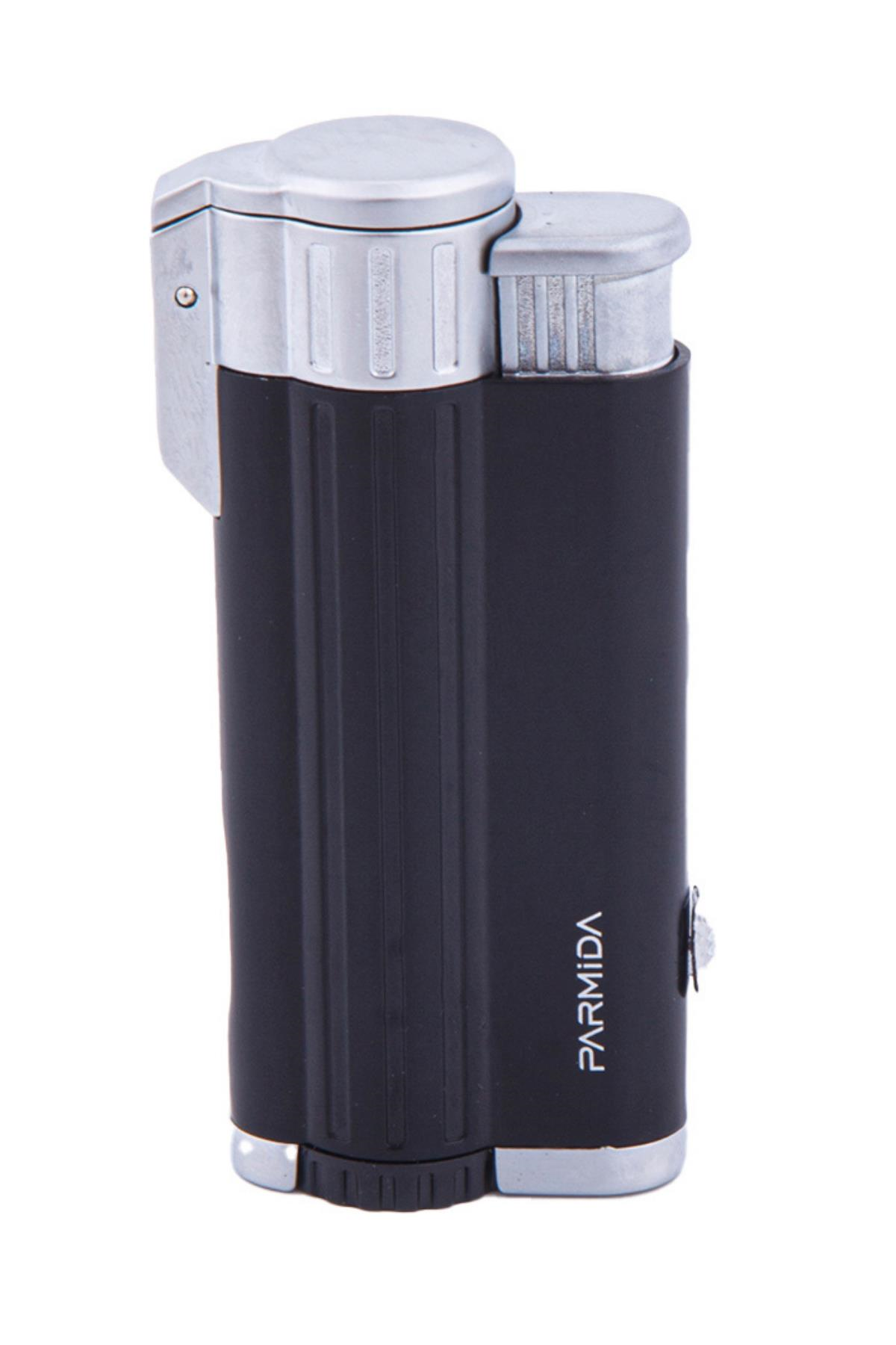 Parmida 3 Torch Pürmüz Siyah-Gümüş Puro Çakmağı PCM0523