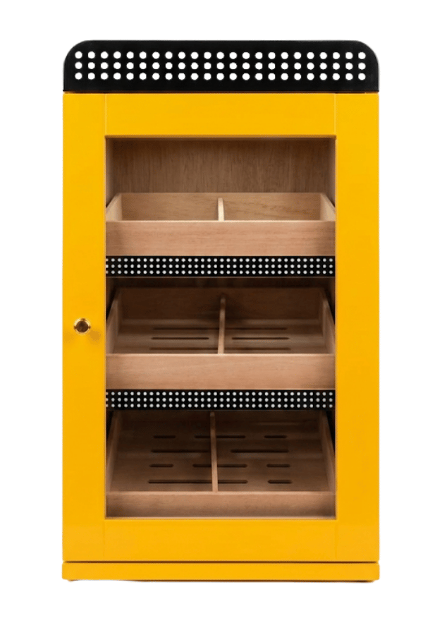 Phum0248 Cohiba Sarı Nokta Desenli Sedir Humidor Puro KutusuPHUM0248Cohiba