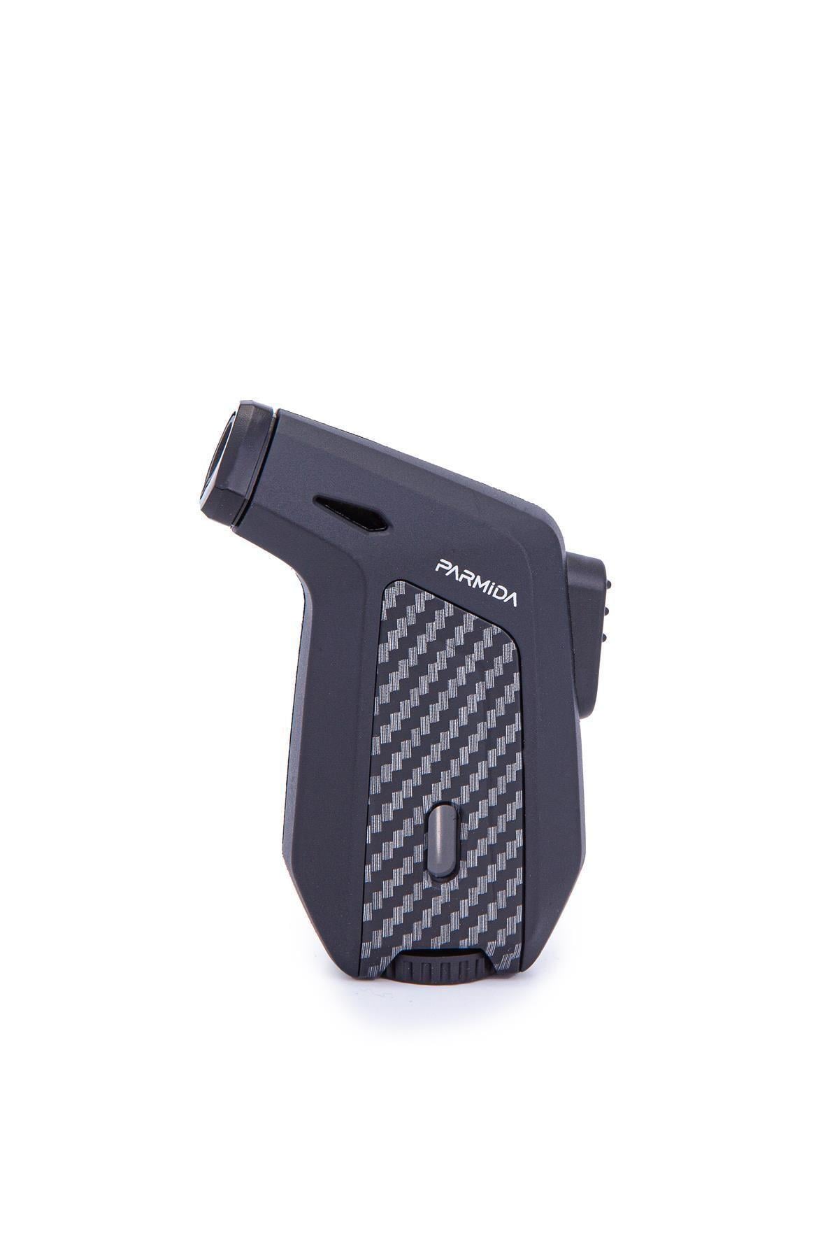 Tek Torch Pürmüz Karbon Desenli Mat Siyah Masa Tipi Puro Çakmağı PCM0687
