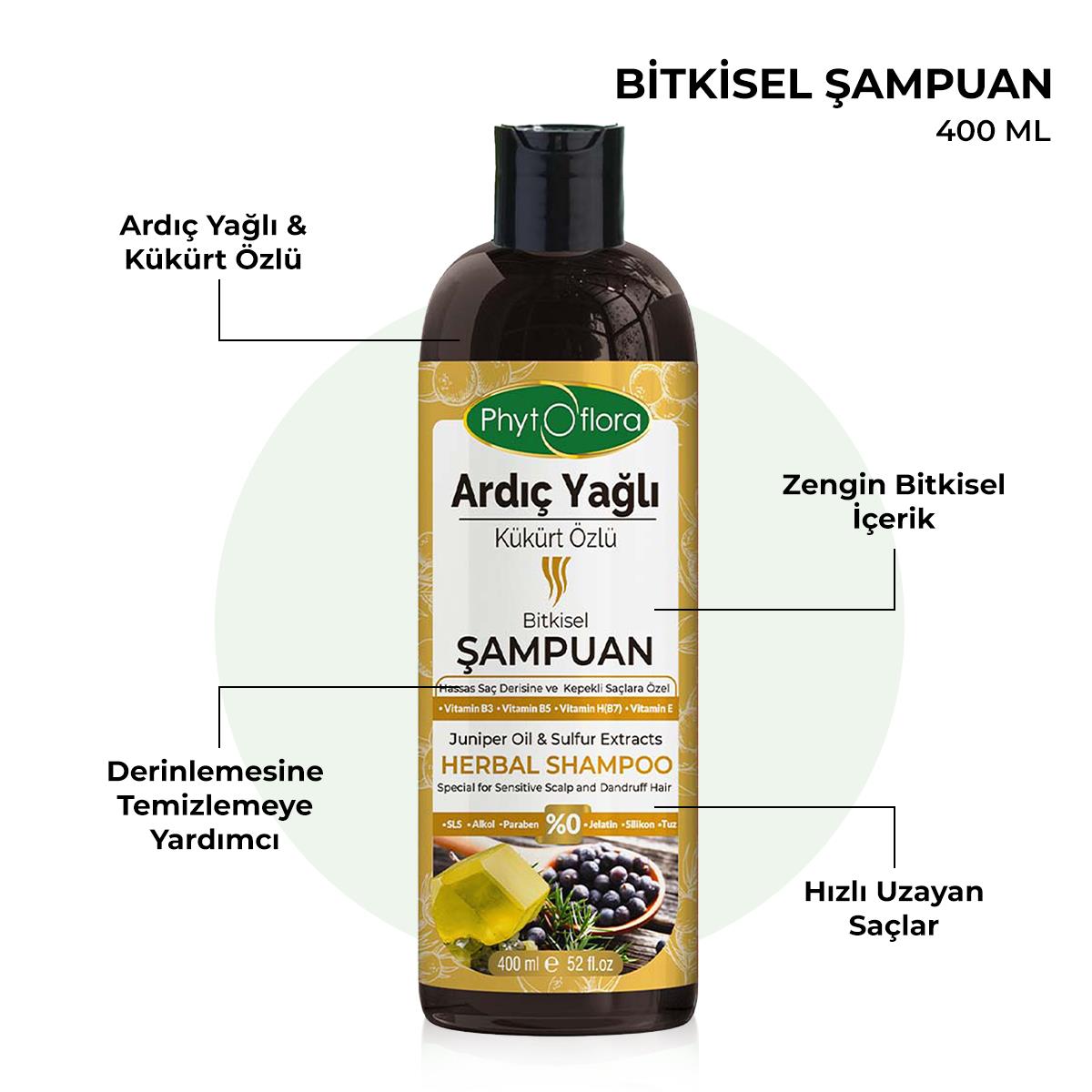 Ardıç Yağlı Kükürt Özlü Bitkisel Şampuan 400 Ml
