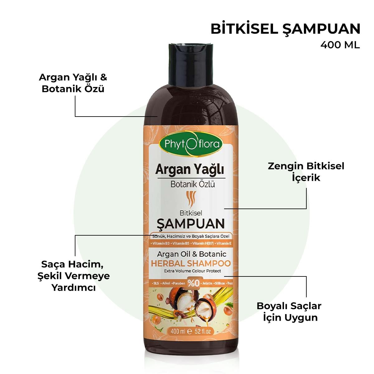 Argan Yağlı Botanik Özlü Bitkisel Şampuan 400 Ml