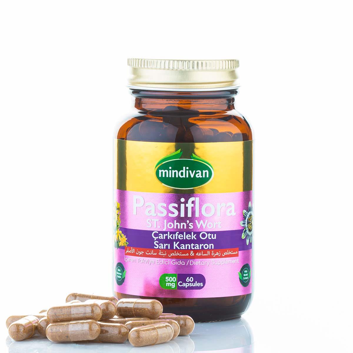 Çarkıfelek Otu (Passiflora) & Kantaron Ekstreli 500 Mg 60 Kapsül
