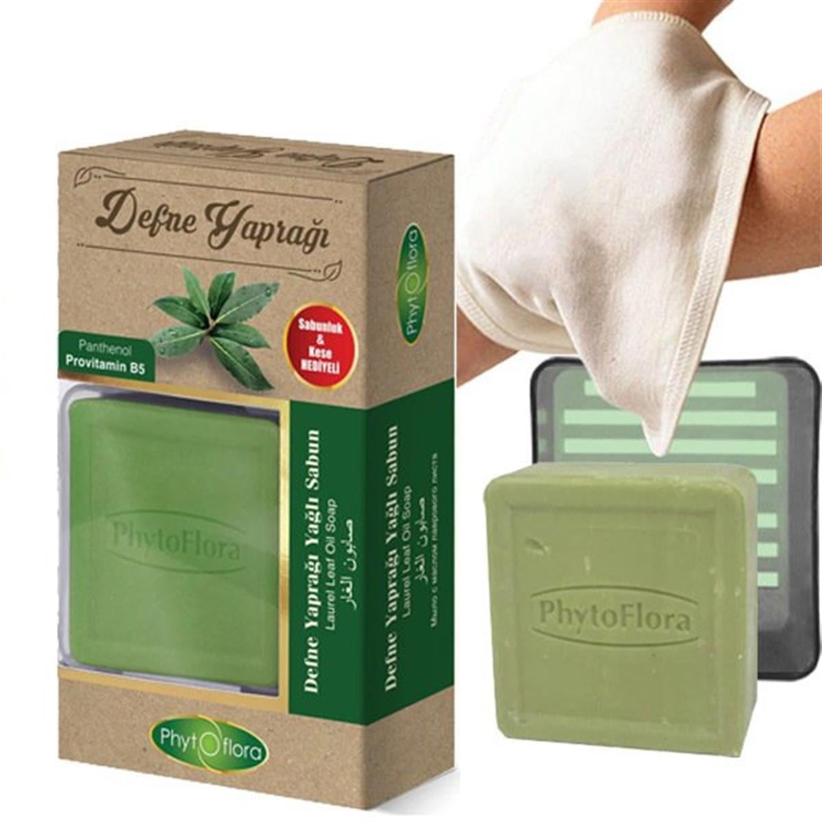 Defne Yaprağı Yağlı Sabun Kese Ve Sabunluk Hediyeli 125 G