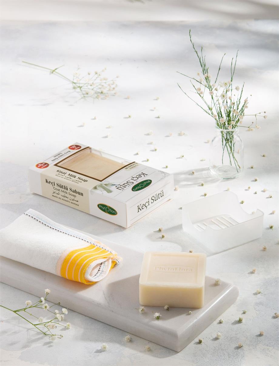 Keçi Sütü Özlü Sabun Kese Ve Sabunluk Hediyeli 125 G