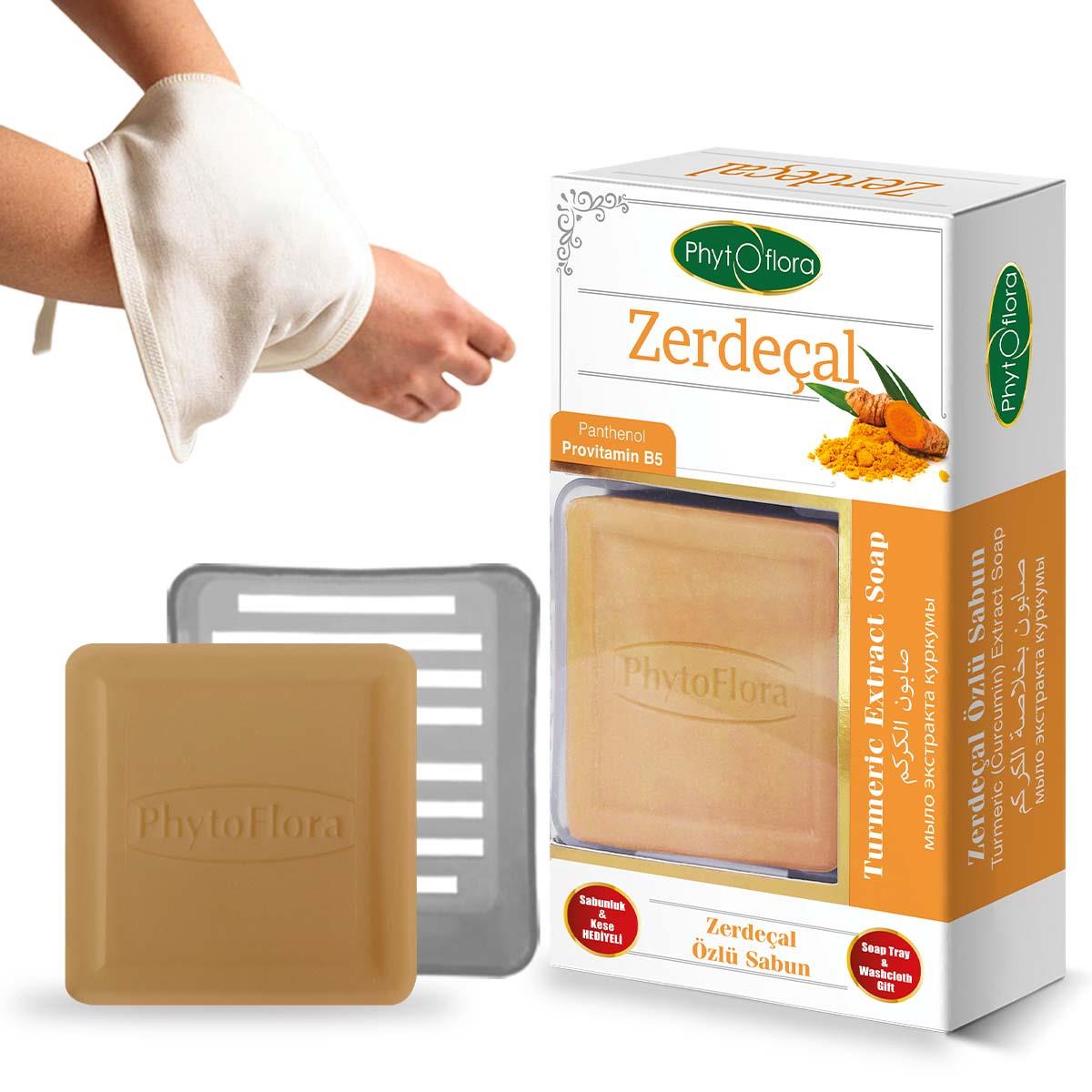 Zerdeçal Özlü Sabun Kese Ve Sabunluk Hediyeli 125 G