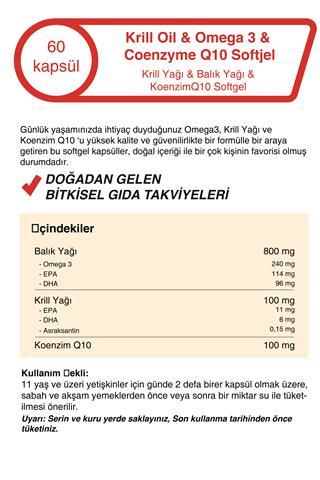 Krill Oil & Omega 3 & Coenzyme Q10 500 Mg 60 Kapsül