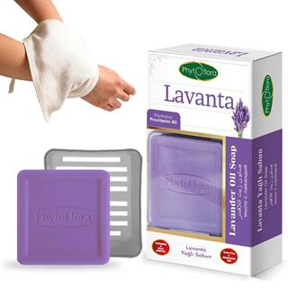 Lavanta Yağlı Sabun Kese Ve Sabunluk Hediyeli 125 G