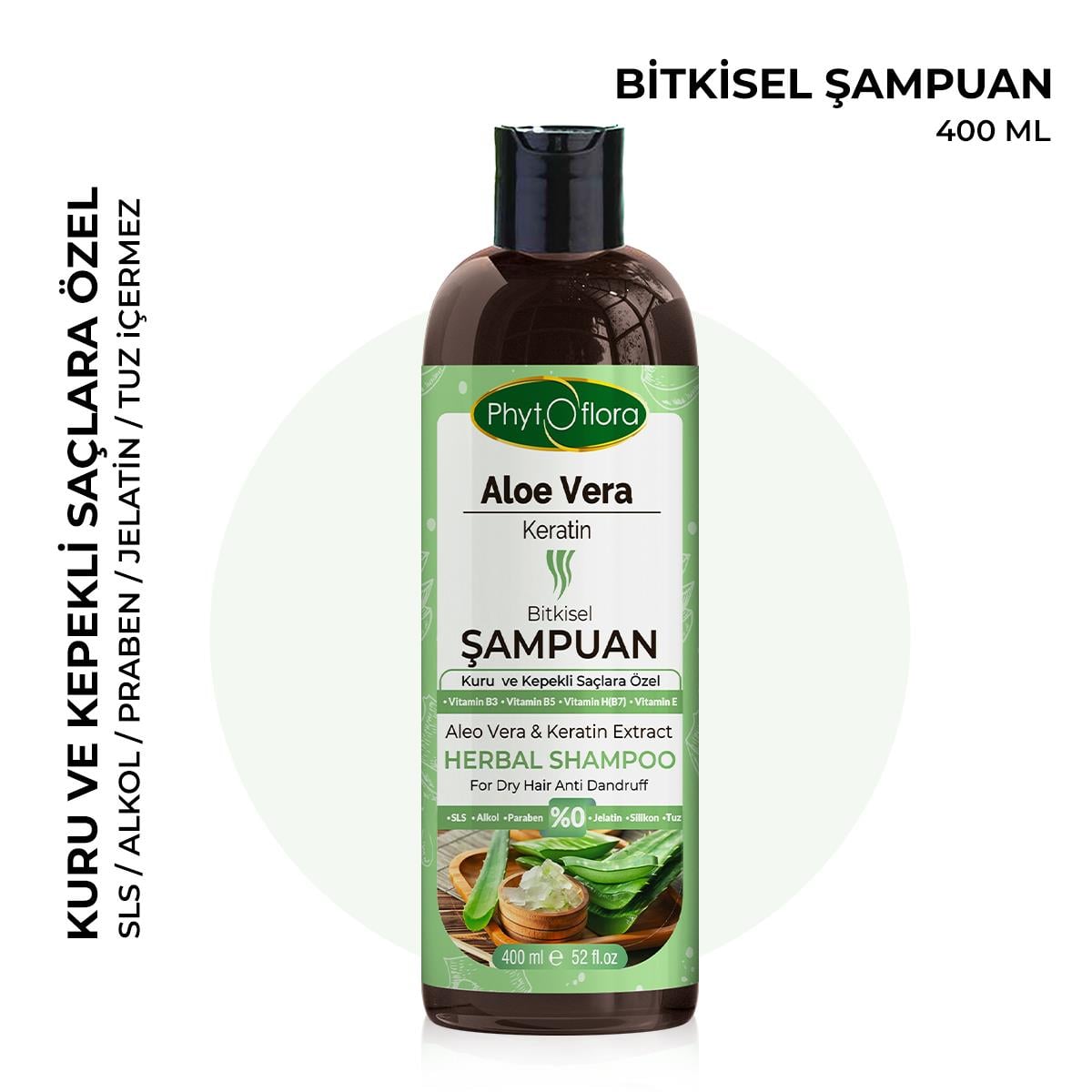 Aloe Vera Ve Keratinli Bitkisel Şampuan