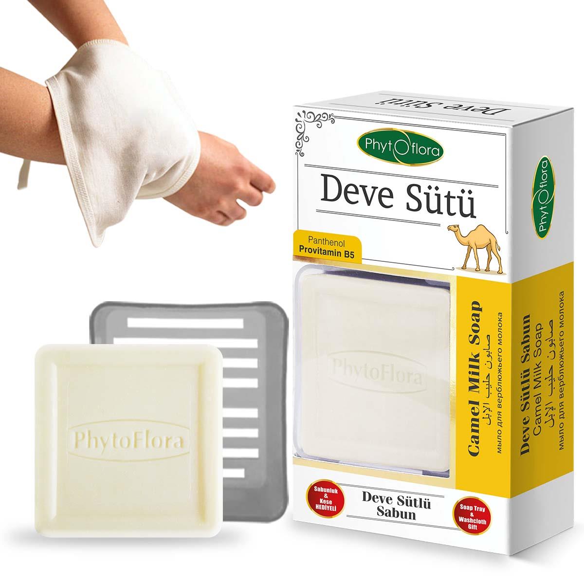 Deve Sütlü Sabun Kese ve Sabunluk Hediyeli