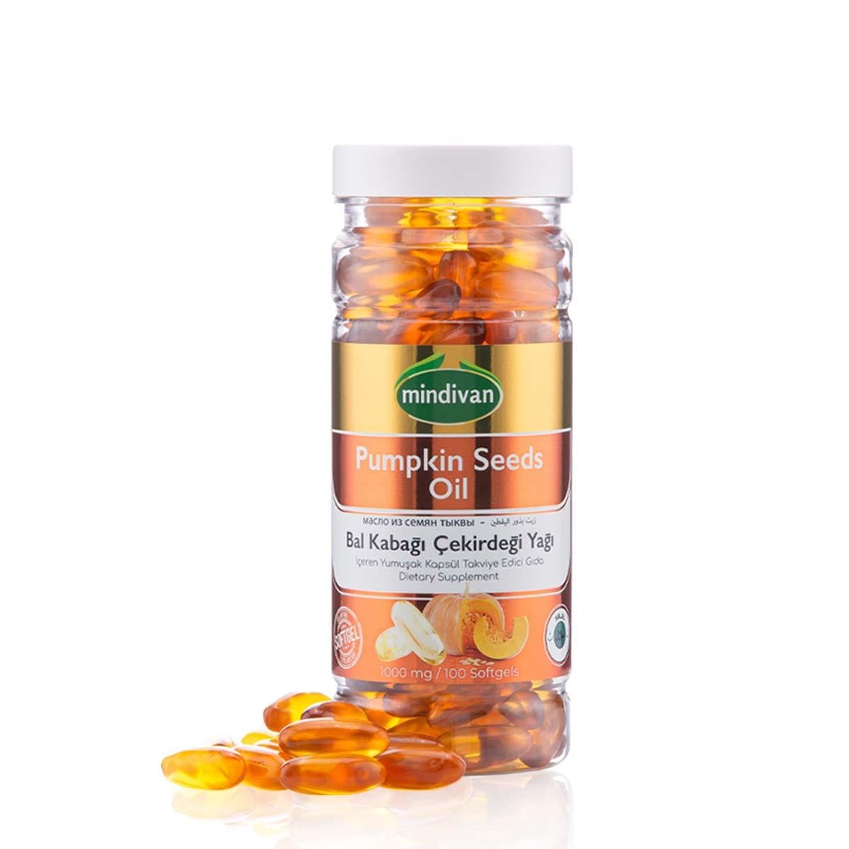 Mindivan Bal Kabağı Çekirdeği Yağı SoftJel 1000 Mg 100 Kapsül
