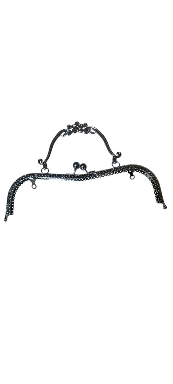 Çanta Klips Saplı Papatya 25 cm Gümüş