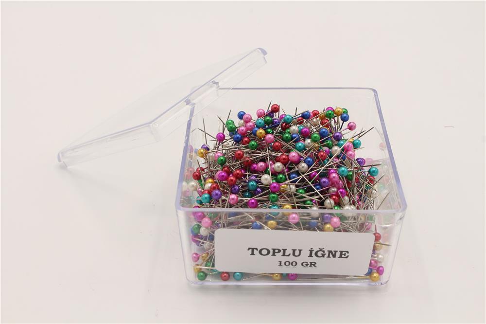 100 Gr Başlı Toplu İğne - STD Renkli