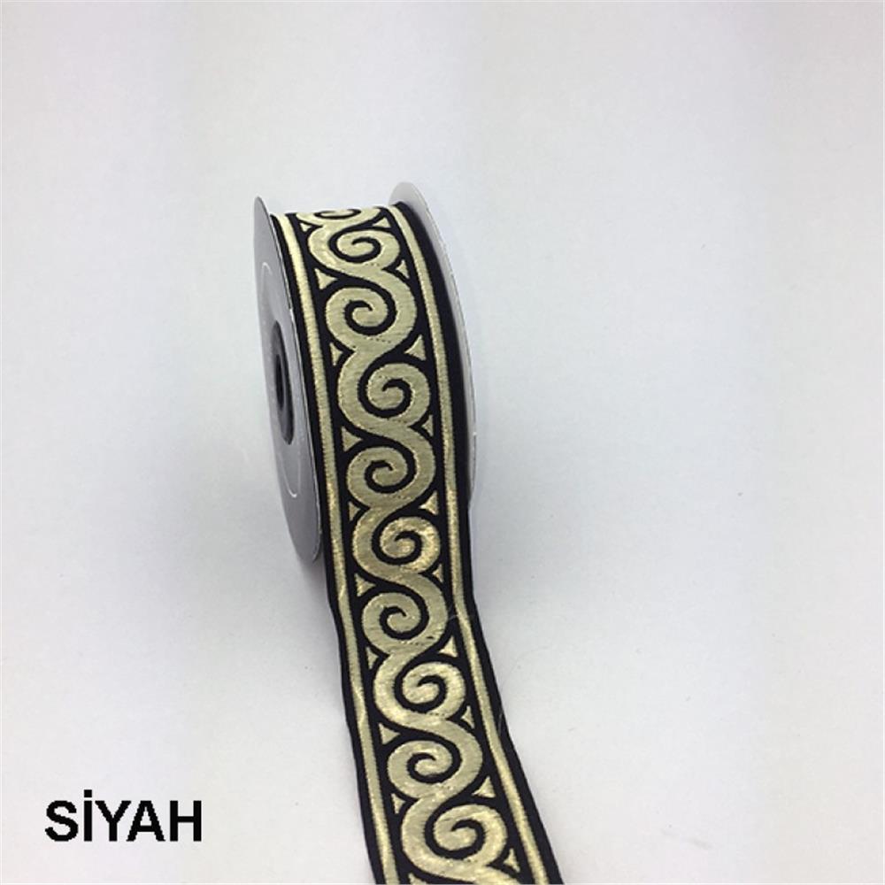 35061-Bordür - 10 mt Siyah-Altın