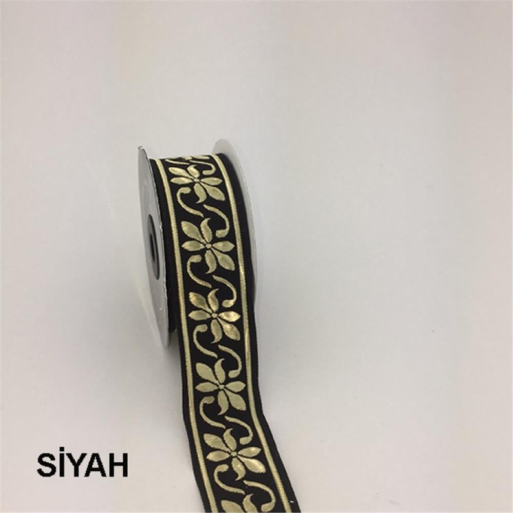 35084-Bordür - 10 mt Siyah-Altın