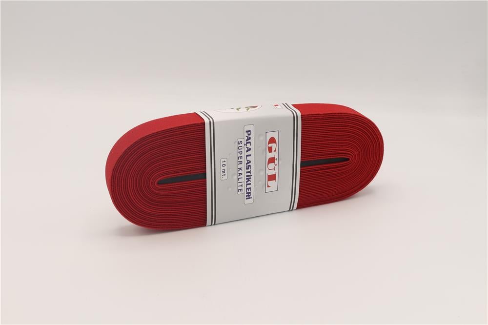 Gül Renkli Lastik 2 Cm - 10 mt Kırmızı