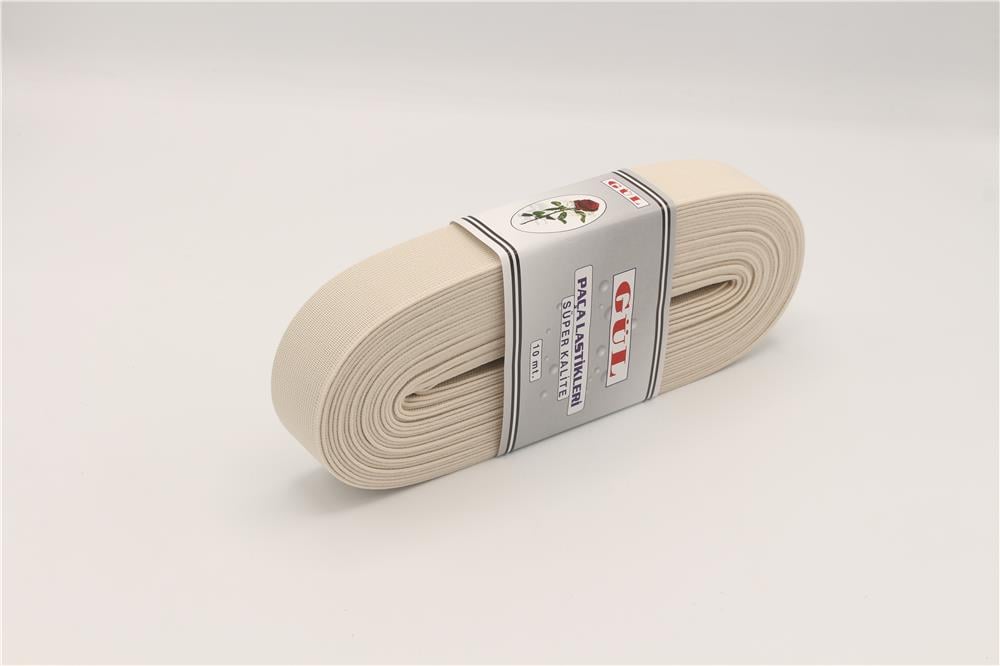 Gül Renkli Lastik 3 Cm - 10 mt Krem