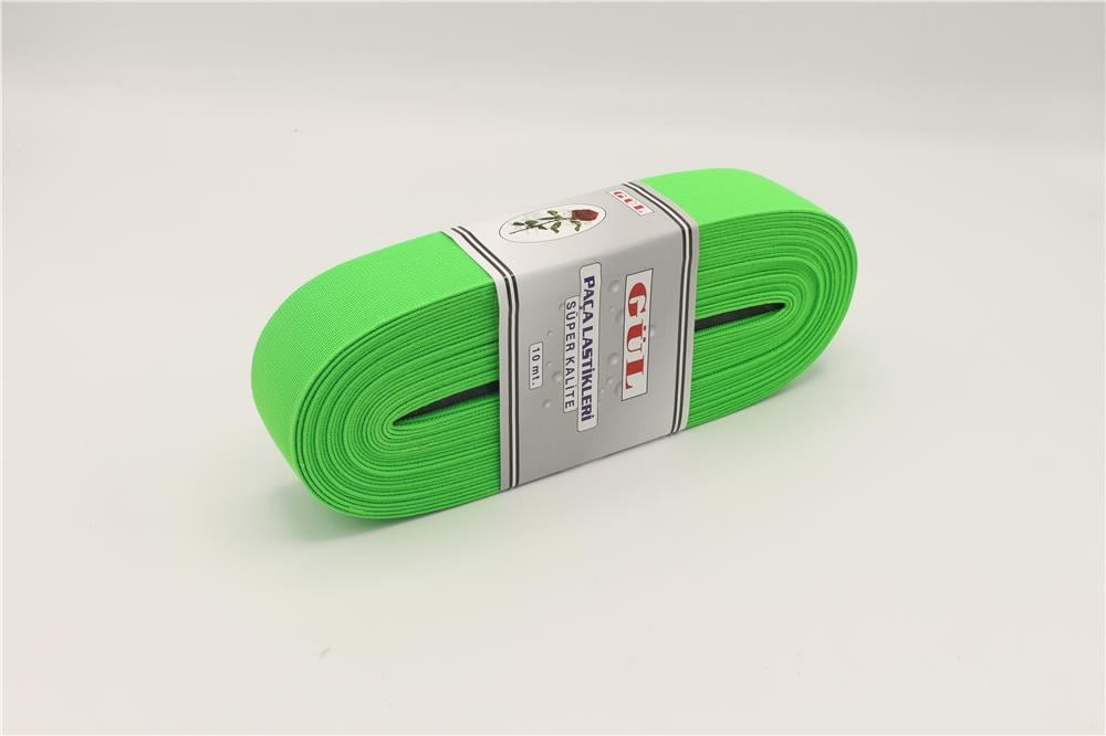 Gül Renkli Lastik 4 Cm - 10 mt Neon Yeşil