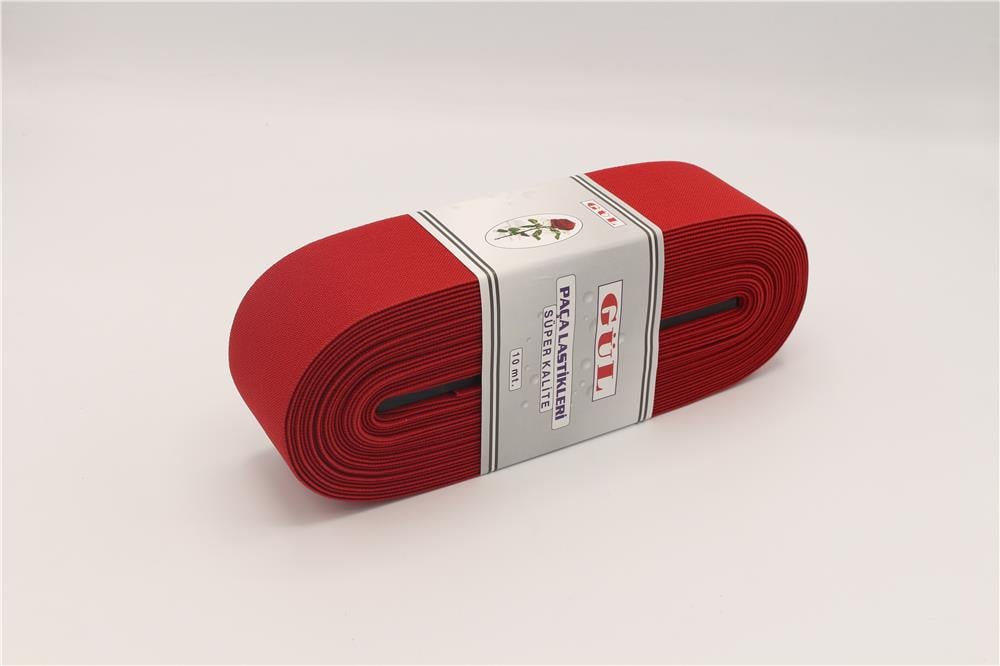 Gül Renkli Lastik 5 Cm - 10 mt Kırmızı