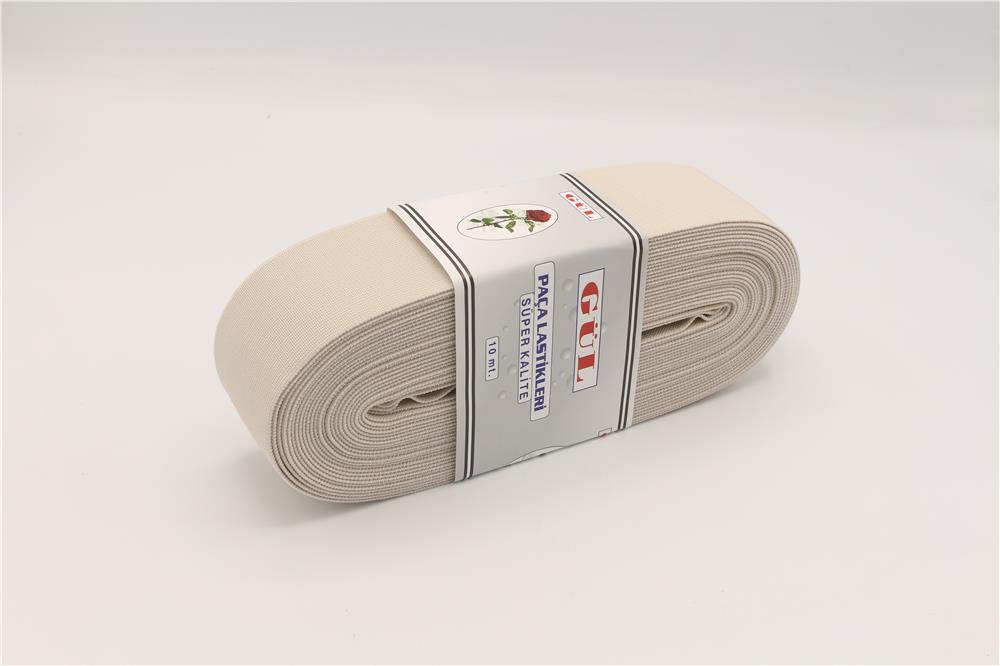 Gül Renkli Lastik 5 Cm - 10 mt Krem