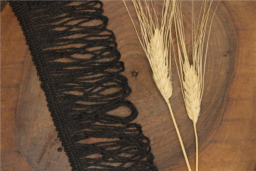 Saçak Şerit 7 cm - 25 mt Siyah