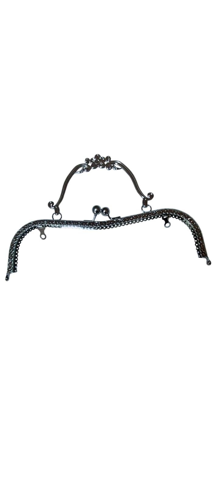  Çanta Klips Saplı Papatya 25 cm Gümüş