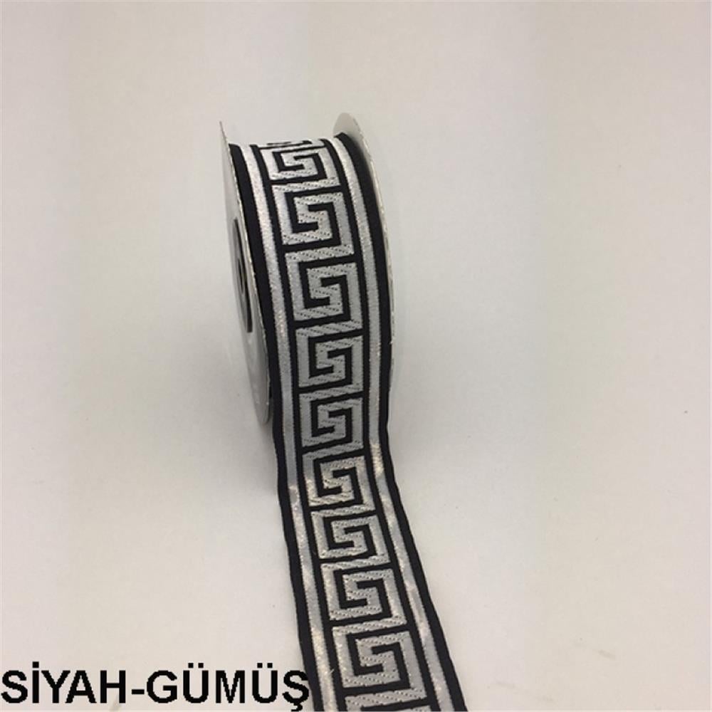 35062-Bordür - 10 mt Siyah-Gümüş