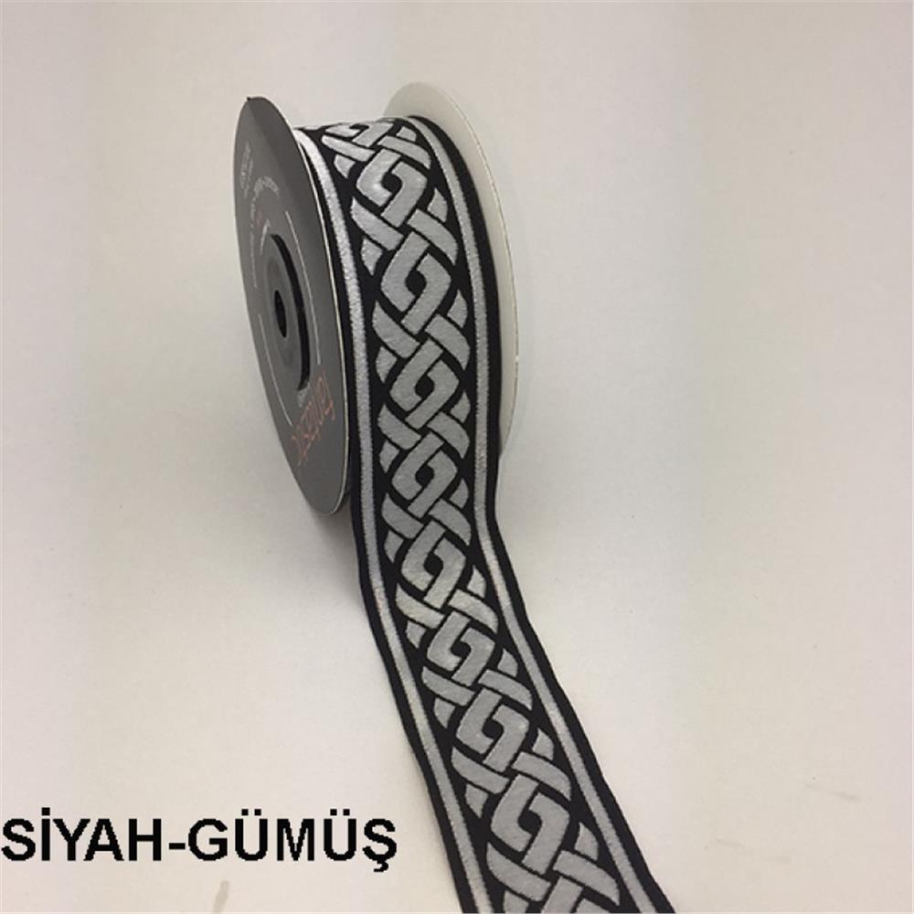 35069-Bordür - 10 mt Siyah-Gümüş