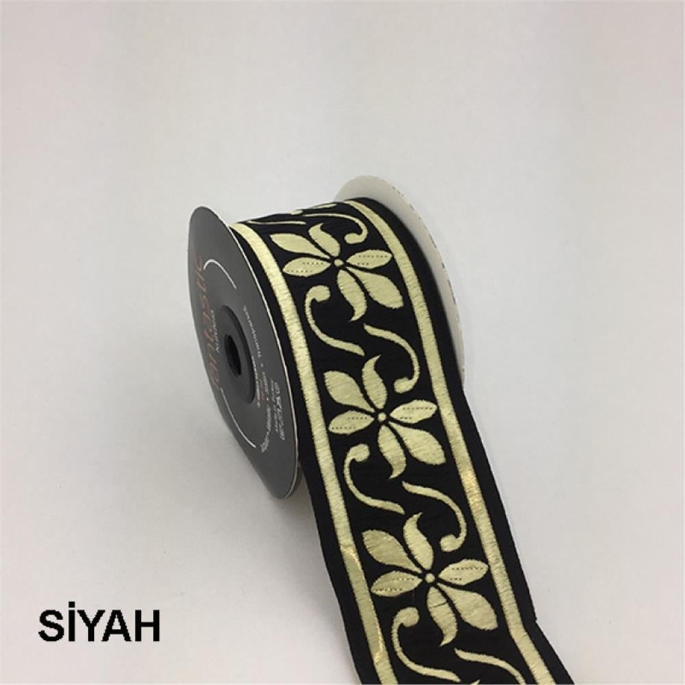 50084-Bordür - 10 mt Siyah-Altın
