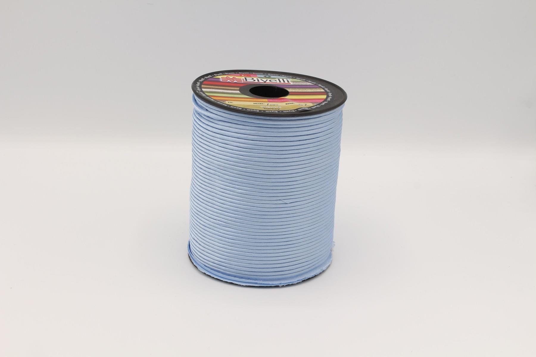 Biyelli Saten İpli Biye Mavi