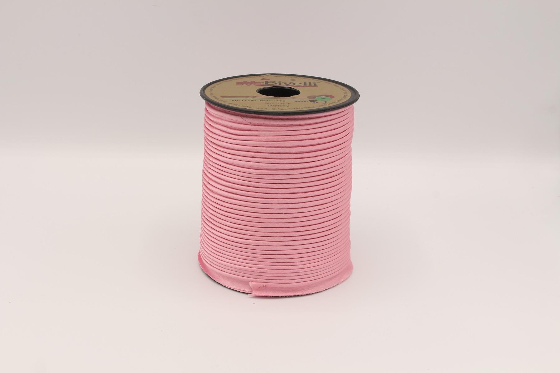 Biyelli Saten İpli Biye Pembe
