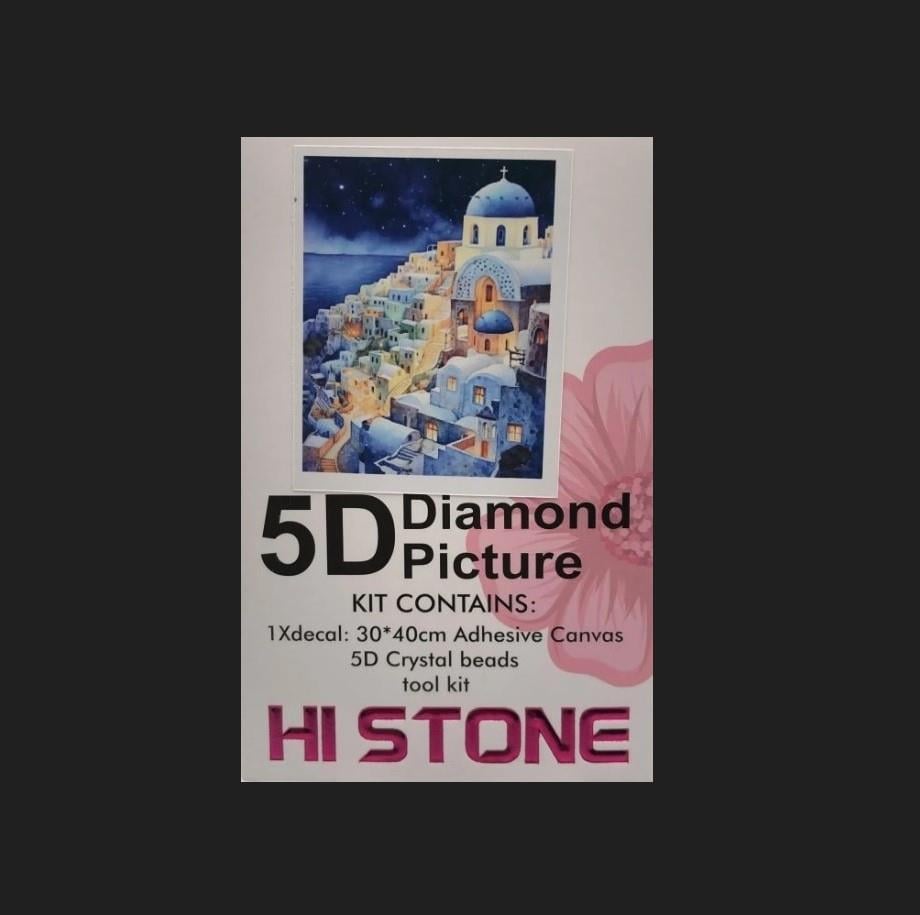 Boncuklu Goblen-5D 30x40-Mini Evler Diamond Picture