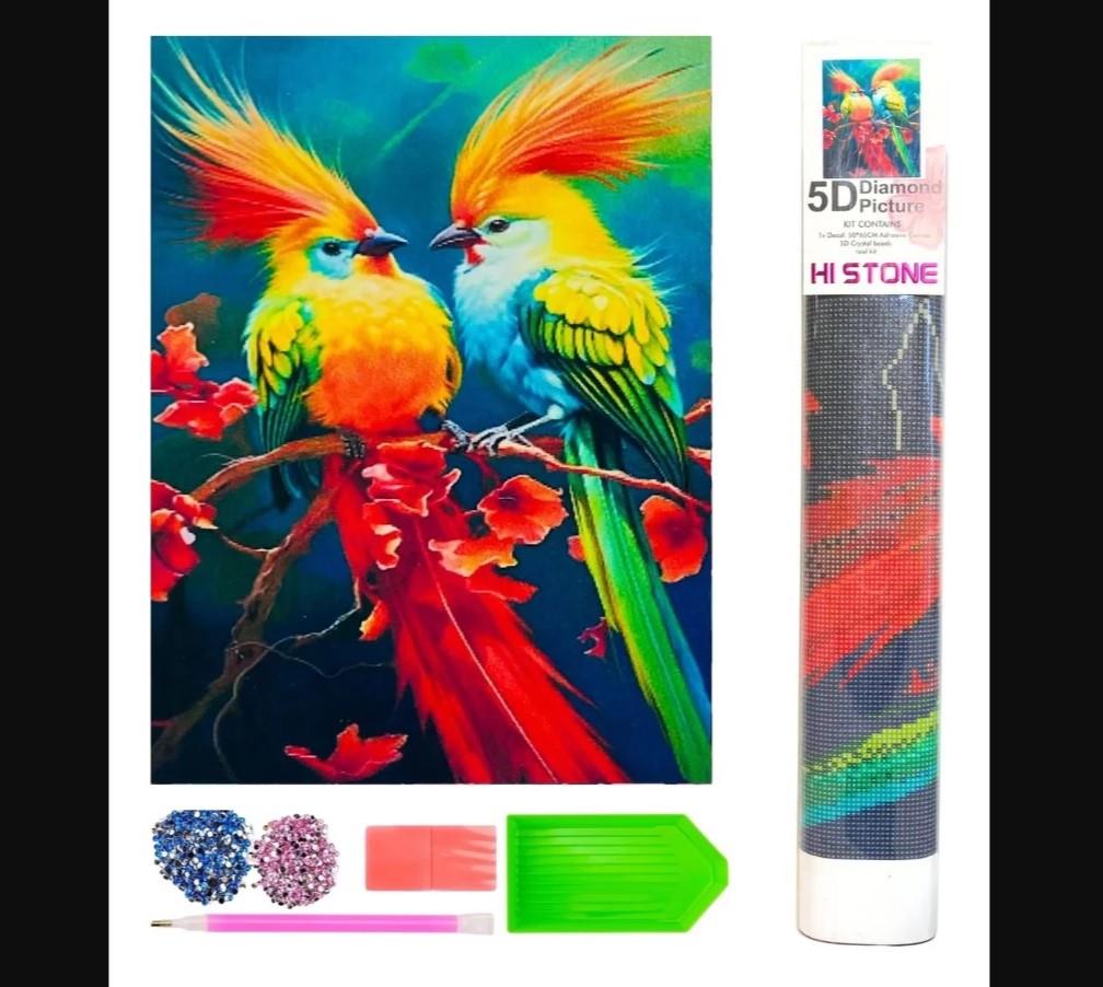Boncuklu Goblen-5D 50x65-PAPAĞANLARR Diamond Picture