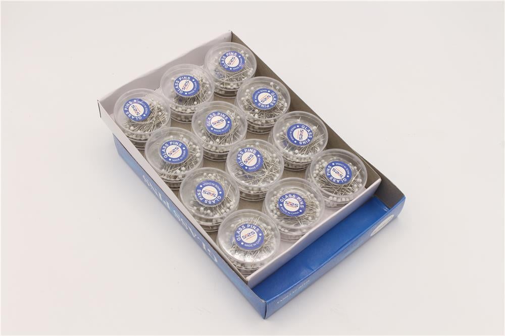 Cam Başlı Toplu İğne - Beyaz