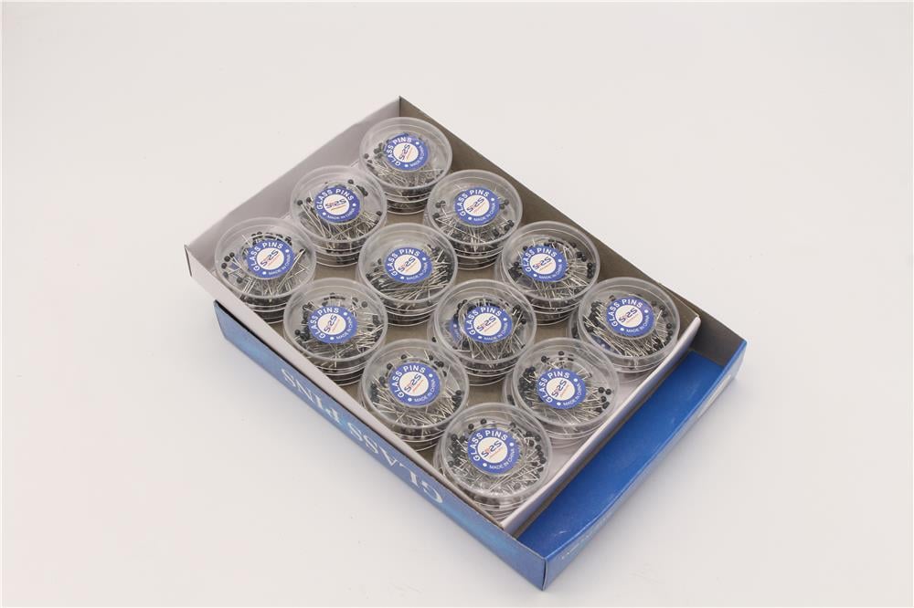 Cam Başlı Toplu İğne - Siyah